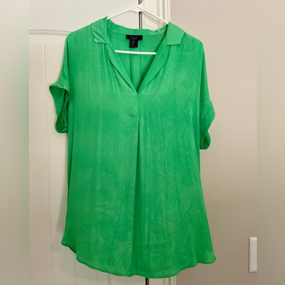 RACHEL Rachel Roy Leafy Green Blouse - Picture 1 of 2